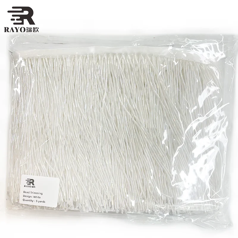 Handmade Beaded Hanging Tassel Crystal Beads Fringe Trimming Sew on Chain for Latin Dress Stage DIY Craft Clothing Accessories