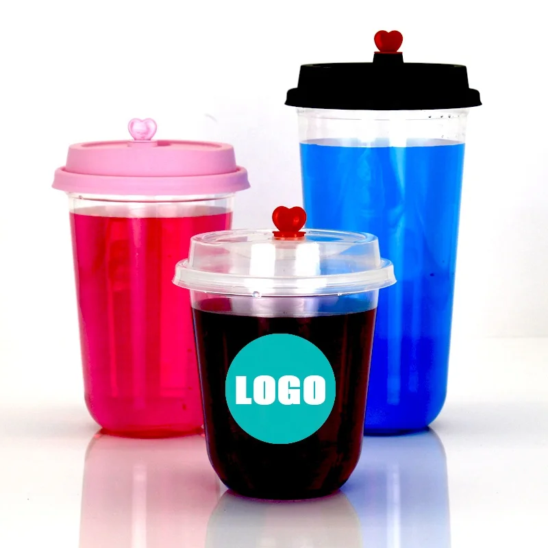 China Factory Custom logo Boba Tea Cup Smoothie coffee juice pps cup 16oz 500ml 24oz 700ml bubble tea plastic Cup with dome Lid