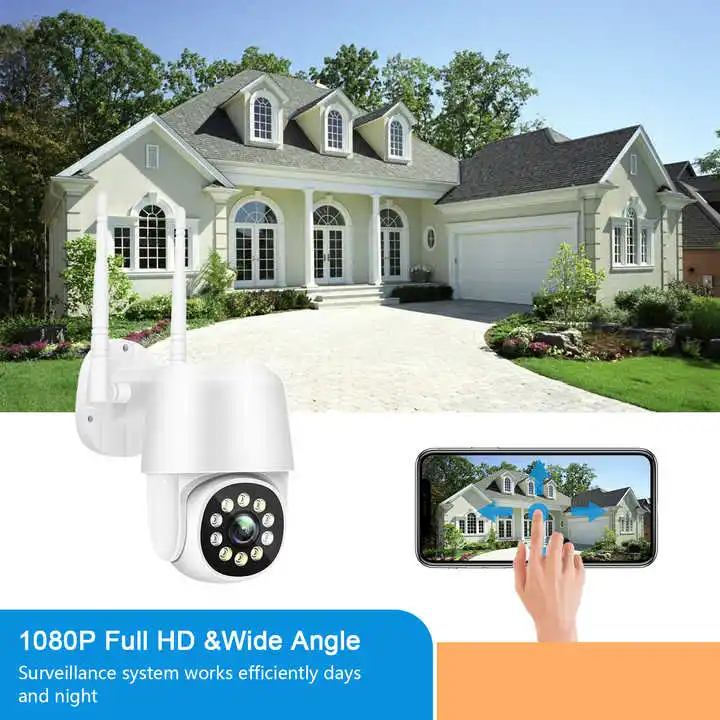 High Quality Outdoor Wi-fi Security Wireless 1080p Ptz CCTV Dome Camera with Night Vision work with alexa