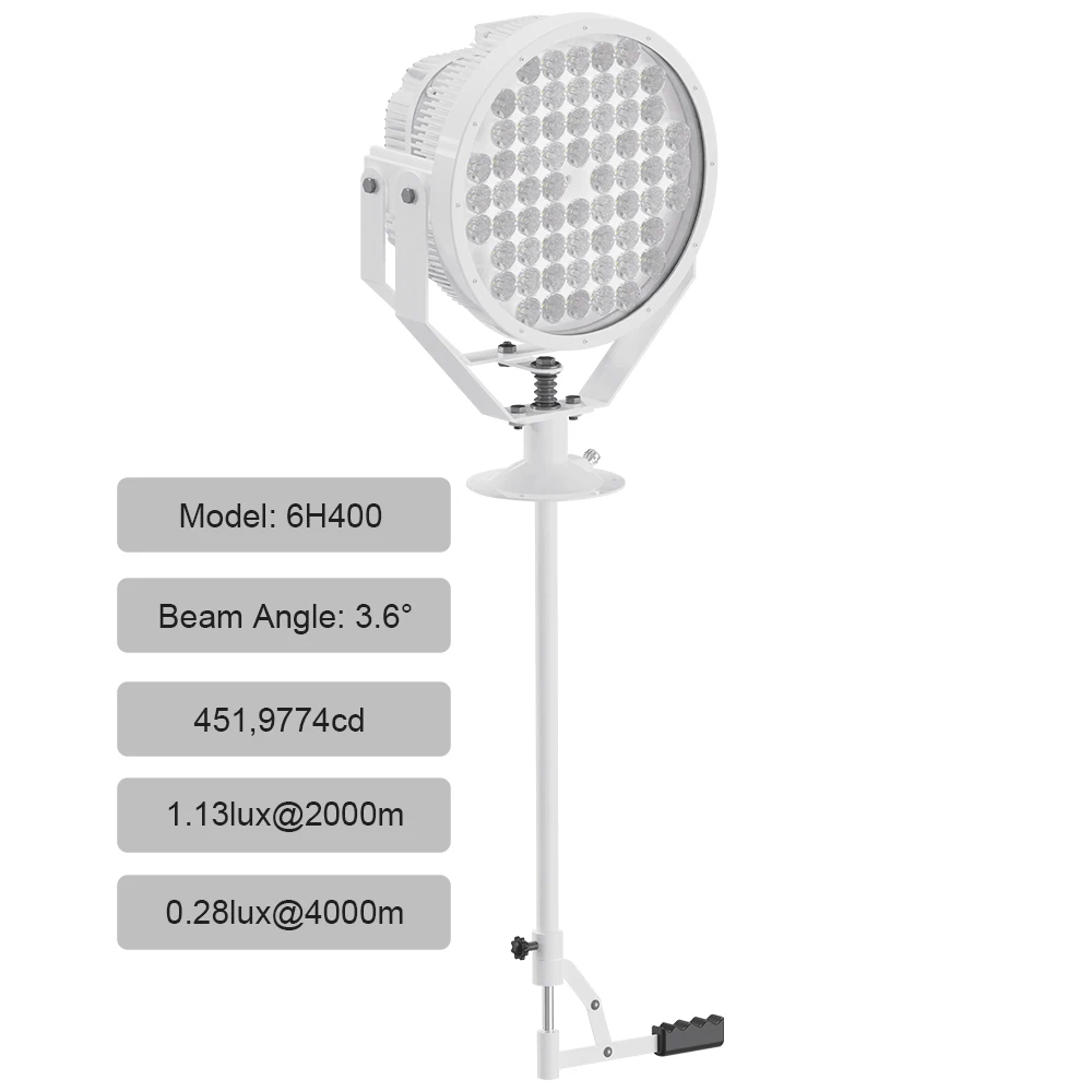 Waterproof round base 360 degree rotate remote control manual white led emergency searchlight boat spotlight for guard yacht