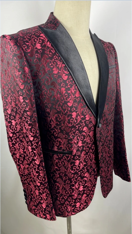 Custom Violet Slim Men Fashion Suit  Peaked Lapel One Button Groom Prom Wedding Dress Tailored Made Tuxedo