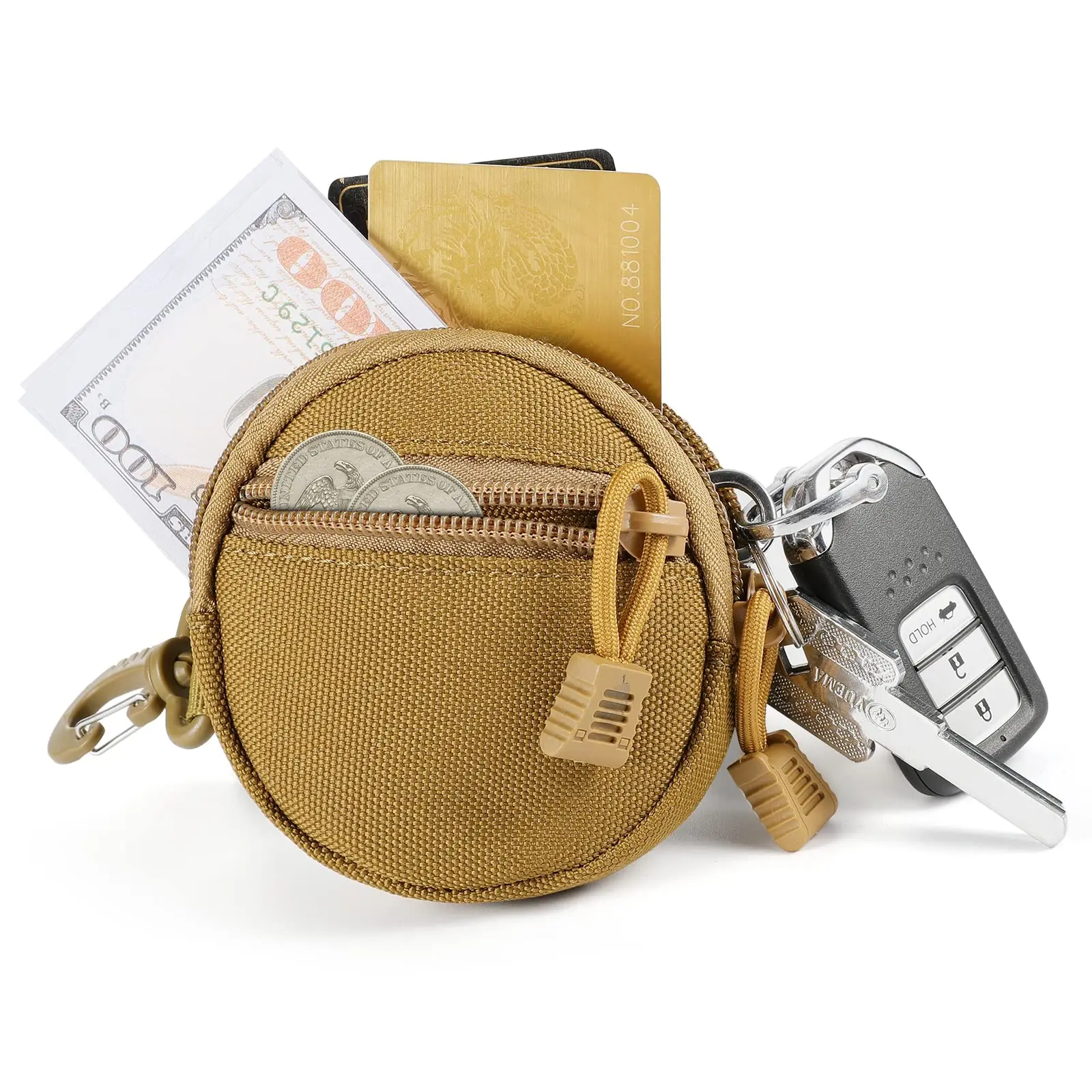 EDC Portable Outdoor Multi-function Tactical Coin Purse Hunting Camping Mini Round Key Wallet Pouch