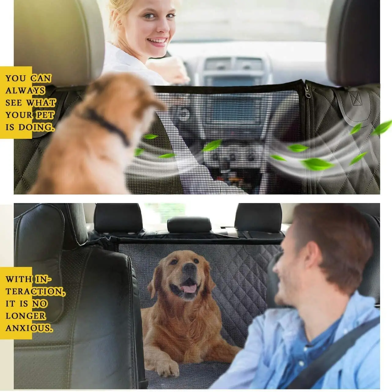 Car seat cushion waterproof and anti-bite car protection pad suitable for sedan SUV car pet back seat protection pad