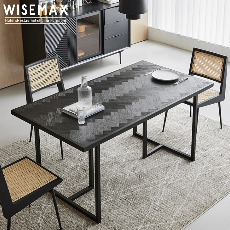 Мебель WISEMAX оптовая продажа домашняя столовая набор деревянных обеденных столов 6 мест обеденный стол из массива дуба для