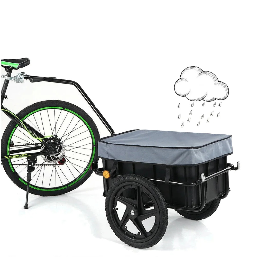 TC3003 Outdoor Bicycle Cargo Bike Tent Trailer Bike Trailer with Removable Transportation Box and Cover