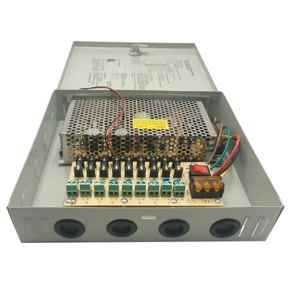 10a 9ch Cctv Camera Ce Fcc Rohs Certificated Power Supply Distribution Box With 12 V 10a 120w Cctv Power Supply