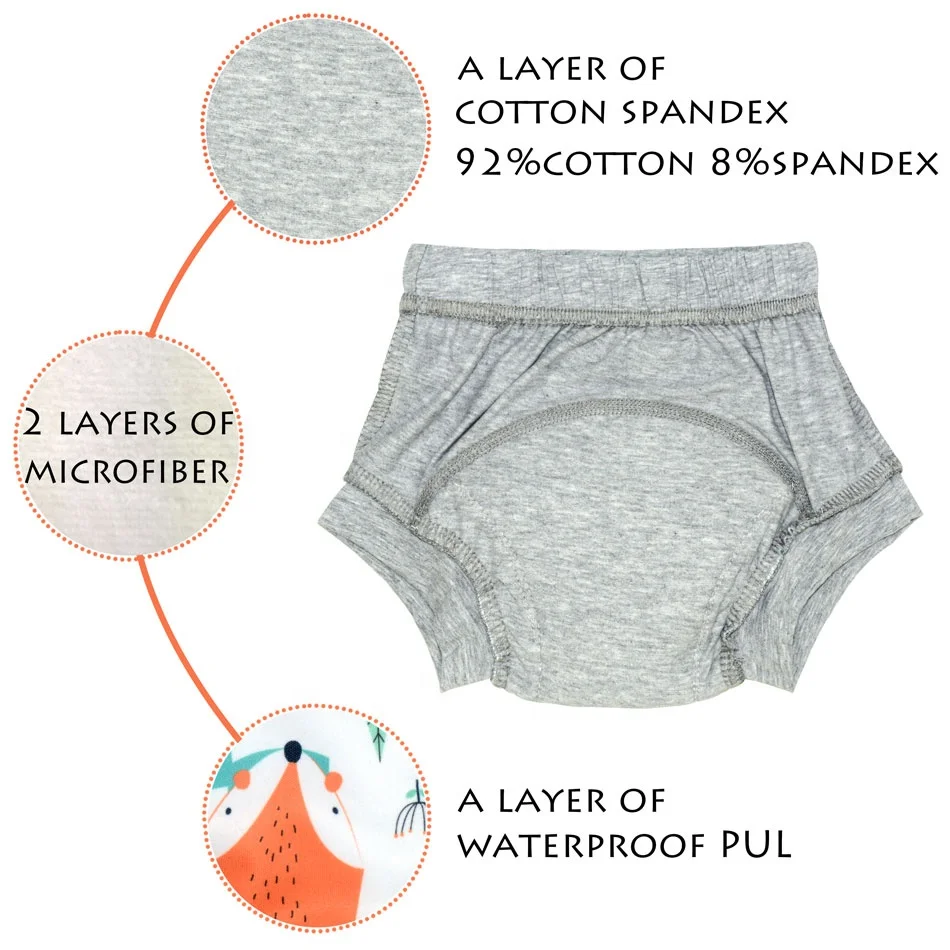 OEM super absorbent waterproof toddler cotton training pants baby cloth diaper