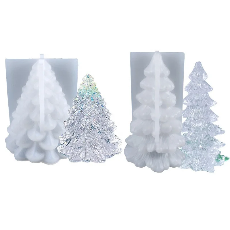 3D Рождественская елка свеча силиконовая форма DIY рождественская лампа Смола плесень