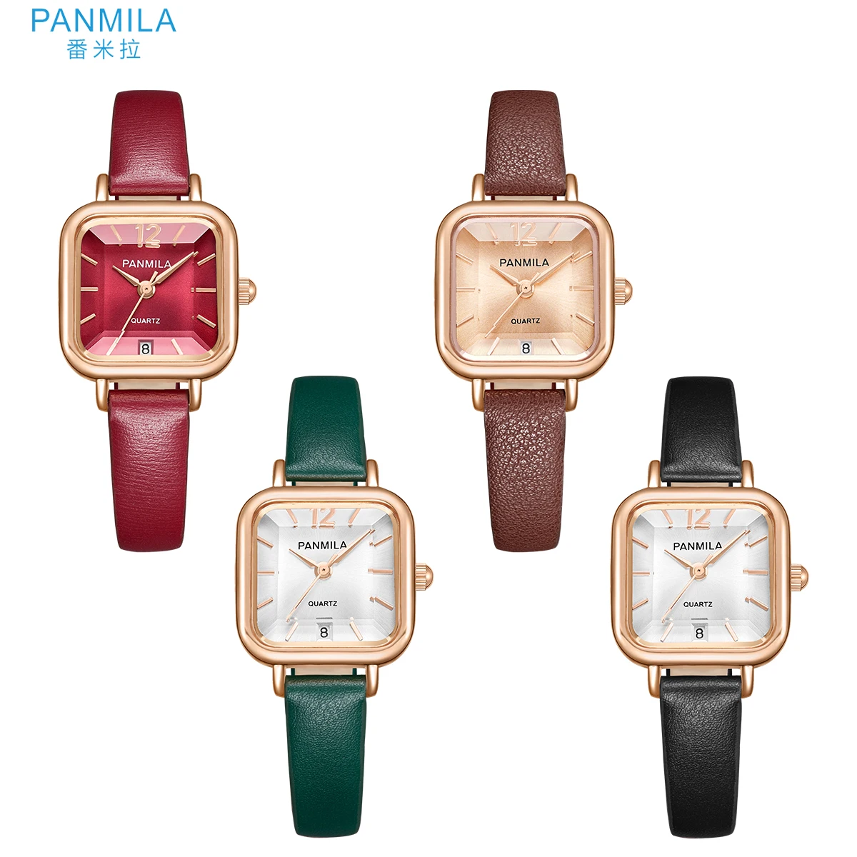 Guangzhou Watch Wholesale Market Lady Quartz Square Watches for Woman Gift Relogio Feminino