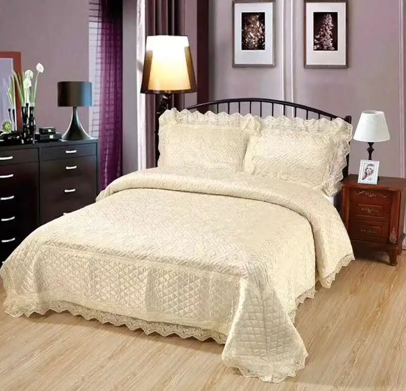 
hot selling cotton bedding set bed spread bed sheet pillow case 3 pc 