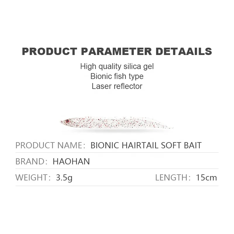 Artificial Bionic Hairtail Soft Bait 19g 150mm Soft Plastic Fishing Bait Seawater Freshwater Bait