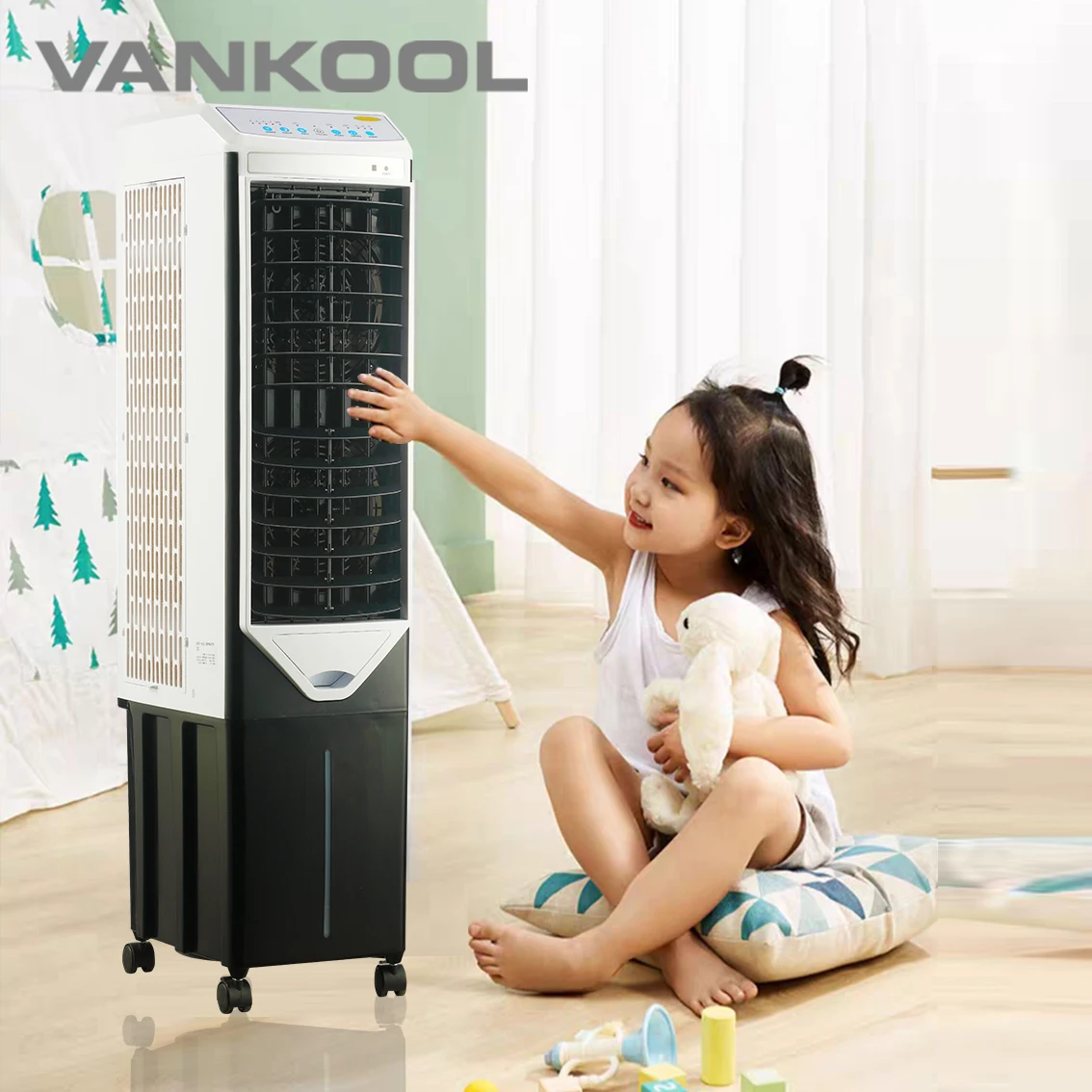 Двойные вентиляторы, воздухоохладитель, испарительный кондиционер для комнаты