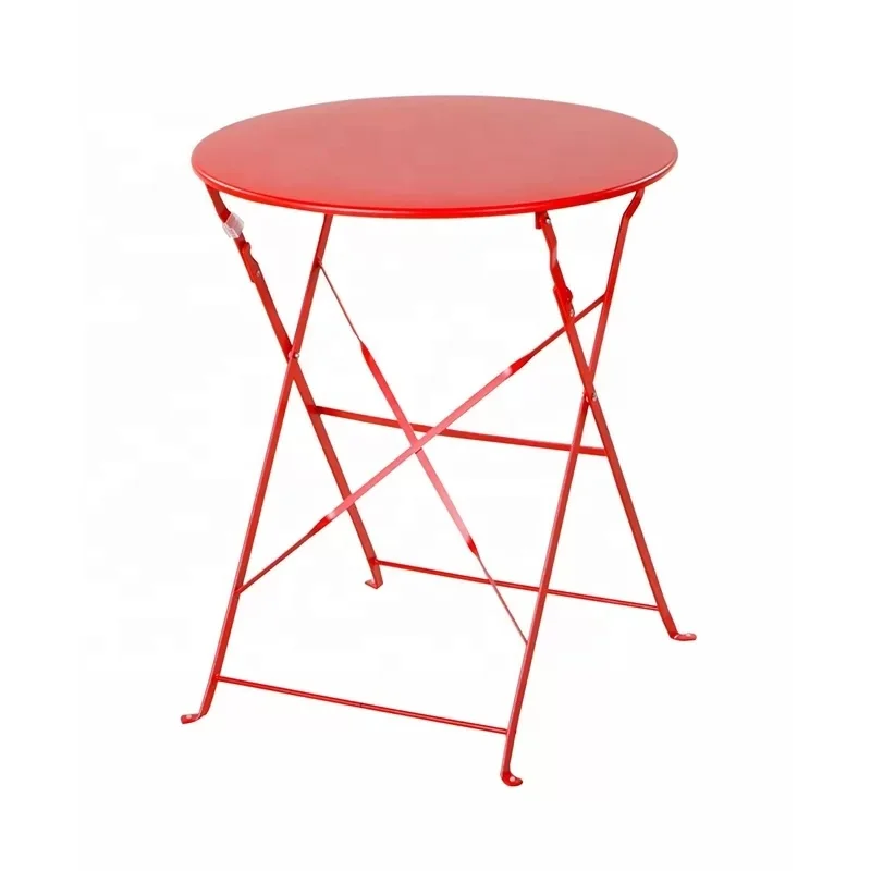 
Folding steel outdoor garden furniture set patio dining table and chair with umbrella set 