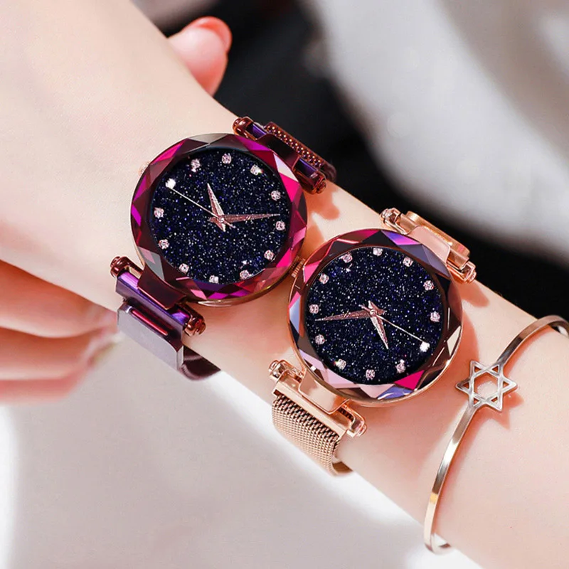 
Luxury Women Watches Magnetic Buckle Starry Sky Female Clock Quartz Wristwatch Fashion Ladies Wrist Watch Relogio Feminino 