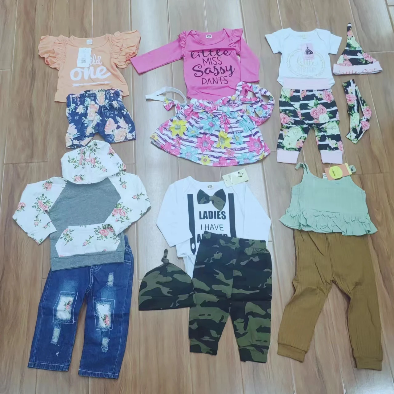 Newborn Baby tenor clothing sets baby Summer Short Sleeve Tops Boys Girls Outfits 2 Pieces overstock assorted leftover surplus