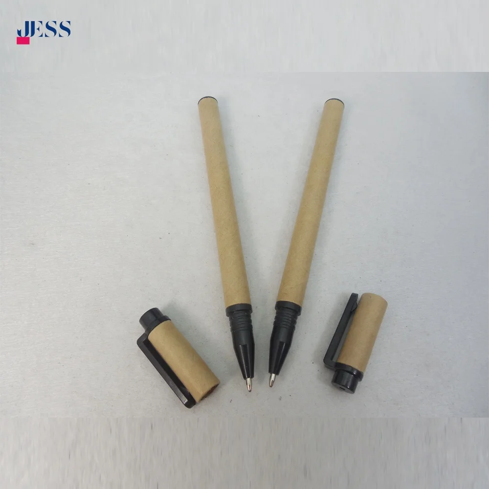 Low Price Eco-Friendly Kraft Paper Roller Pen in Natural Color for Simple Pen Promotion 0.5mm Gel Ink