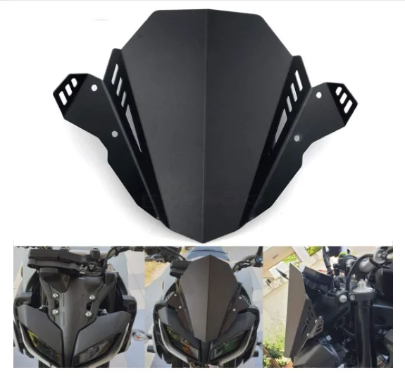 Ruizhi Motorcycle Windshield Windscreen Aluminum Kit Deflector for MT09 FZ09 FZ09 FZ-09 FZ 09 Customize Size