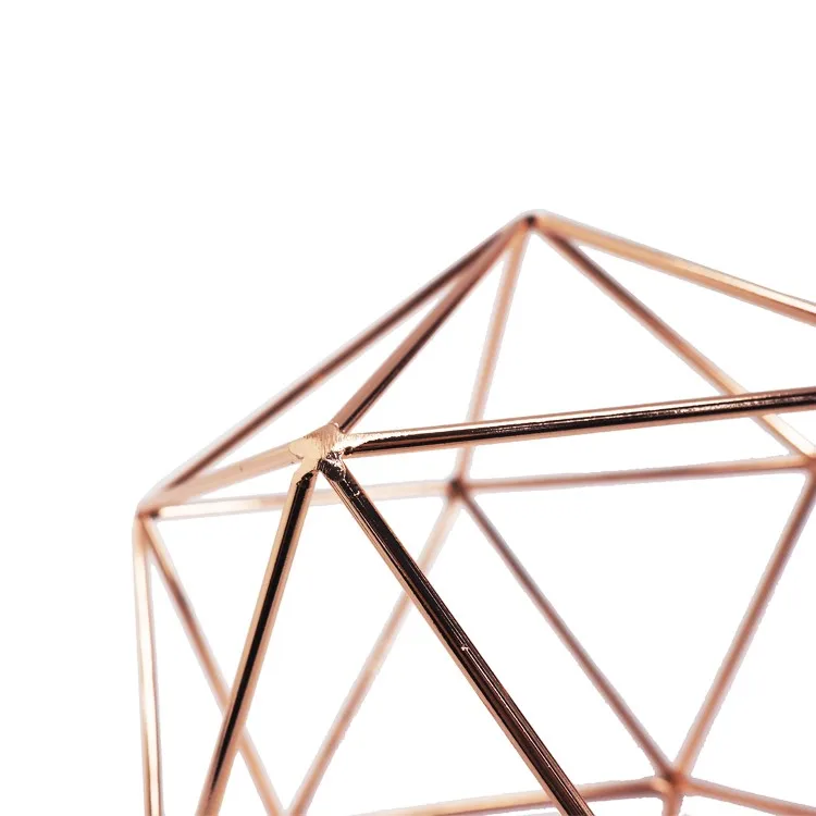 Wholesale gold wedding geometric handmade flower terrarium without glass geometric decor