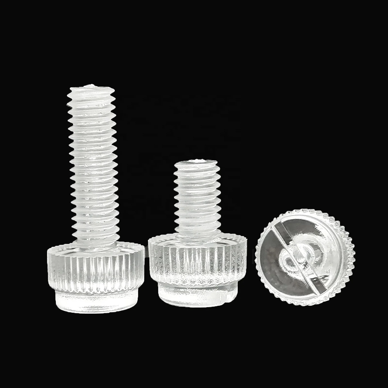 M3 M4 M5 M6 M8 Knurl Slotted Head Adjust  Acrylic Clear Transparent Plastic Thumbscrew Hand Tighten Thumb Bolt Screw