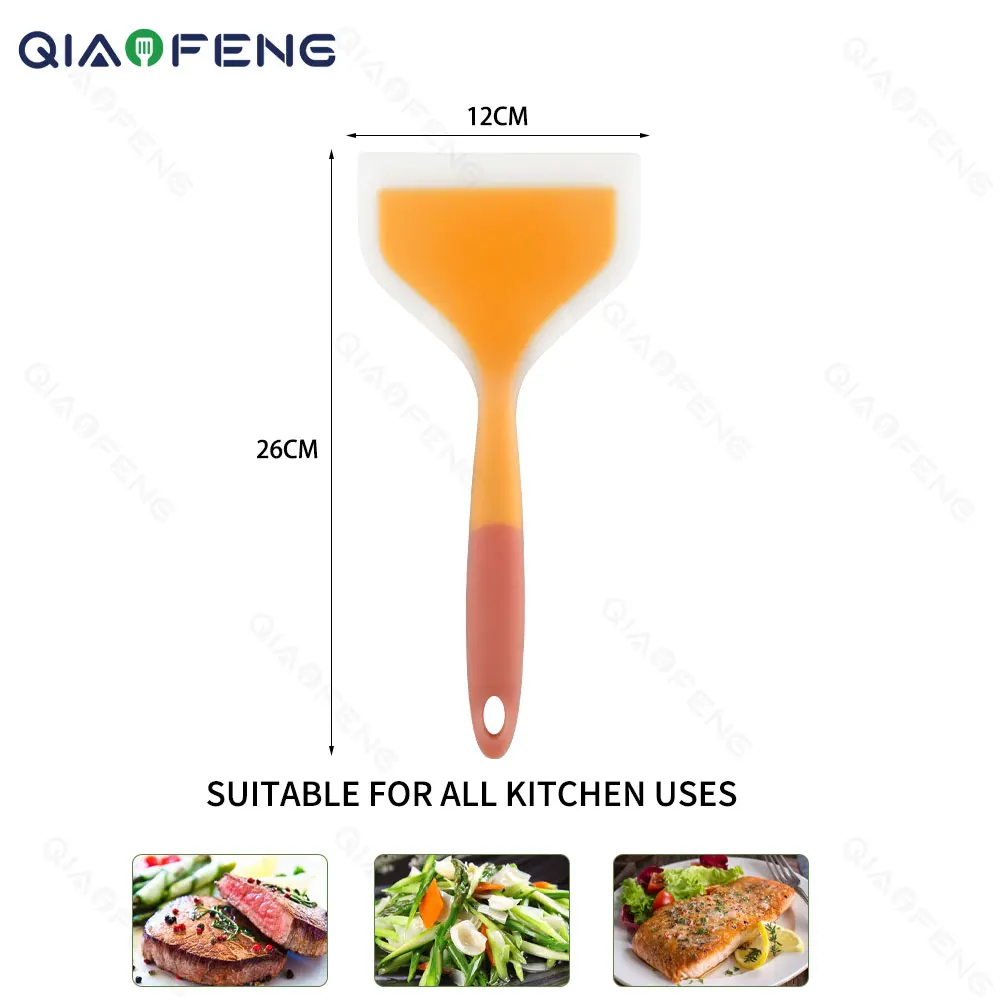 Silicone Wide Spatula Non-stick Tamagoyaki Spatula Omelette Turner for Cooking