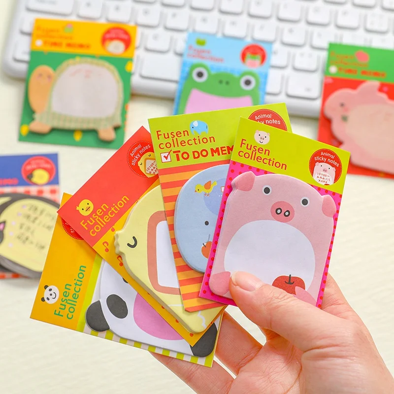 School stationery supplier cartoon cute kawaii animal sticky notes for children