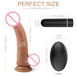 S-HANDE Remote control plastic penis sex toys vibrating dildos for women soft silicone rubber penis with strong suction cup