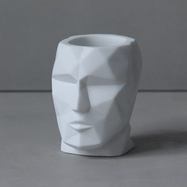 Human face human head home decor concrete flower pot