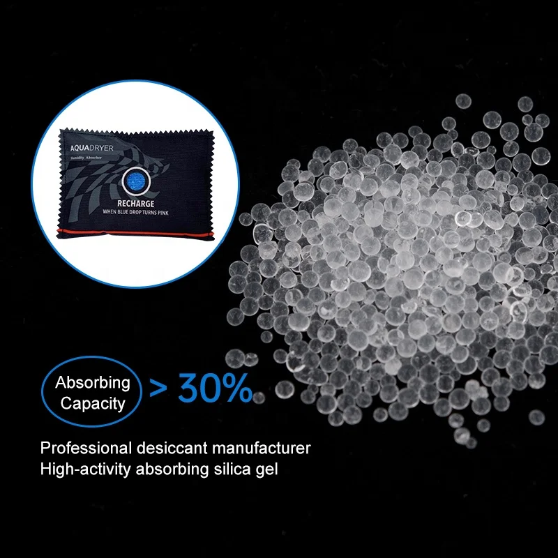 Reusable Bag Silica Gel Beads Pack with Blue Printed Humidity Indicator car moisture absorber dehumidifier bags