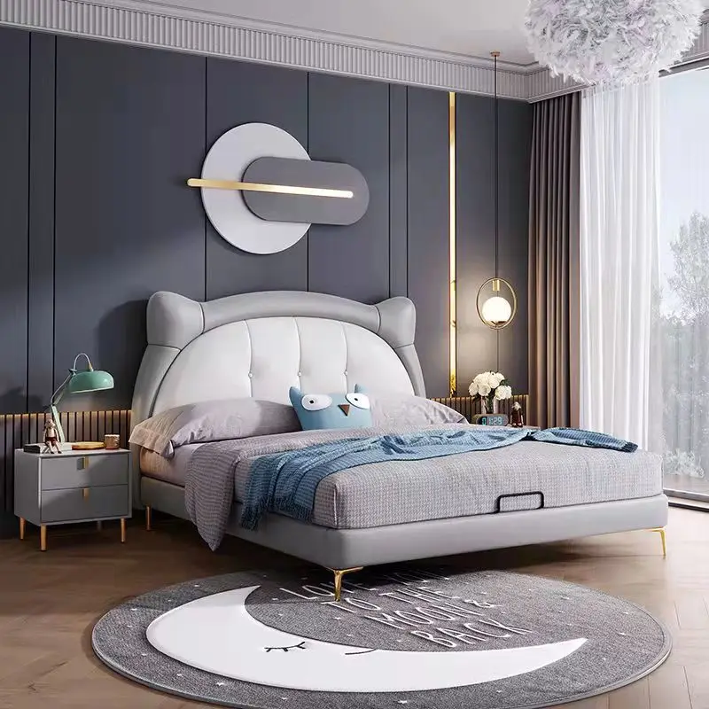 New Fashion Soft Pink Children Baby Bed Single Princess Kids Bed For Girls