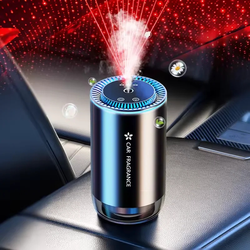 Rechargeable Alloy Smart Auto Essential Oil Car Fragrance Aroma Diffuser wireless Car Smart Air Humidifier Purifier