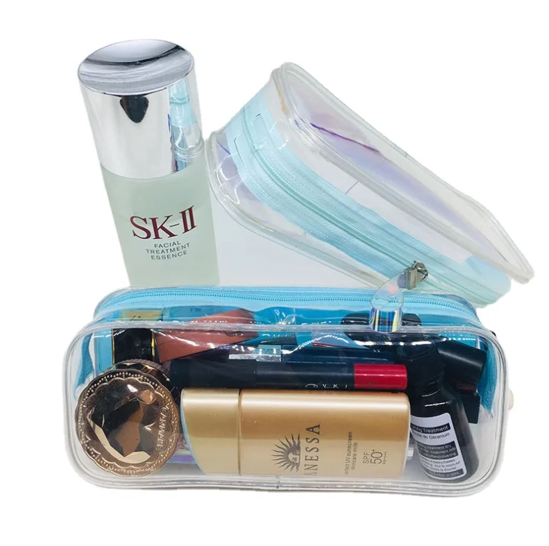 Glitter Clear Tassel Flash Stationery Laser Transparent Holographic Cosmetic Zipper Bag MakeUp bag Pencil Case