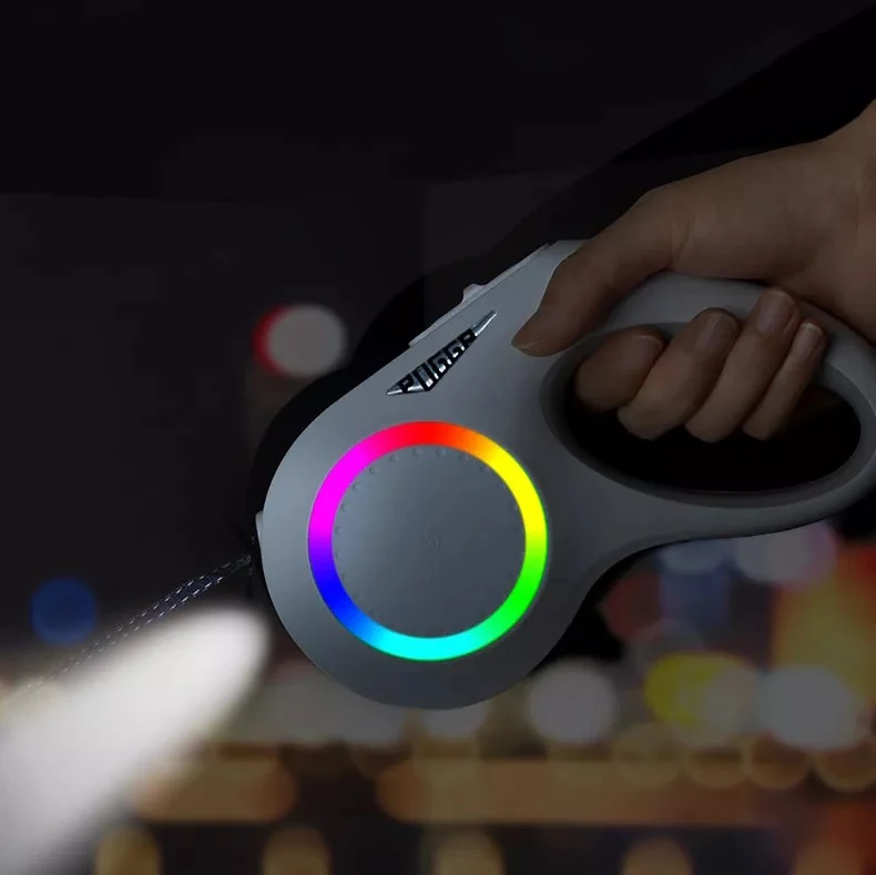 New Colorful Retractable Dog Leash With Bright Led Flash Light For Small And Medium-sized Dogs