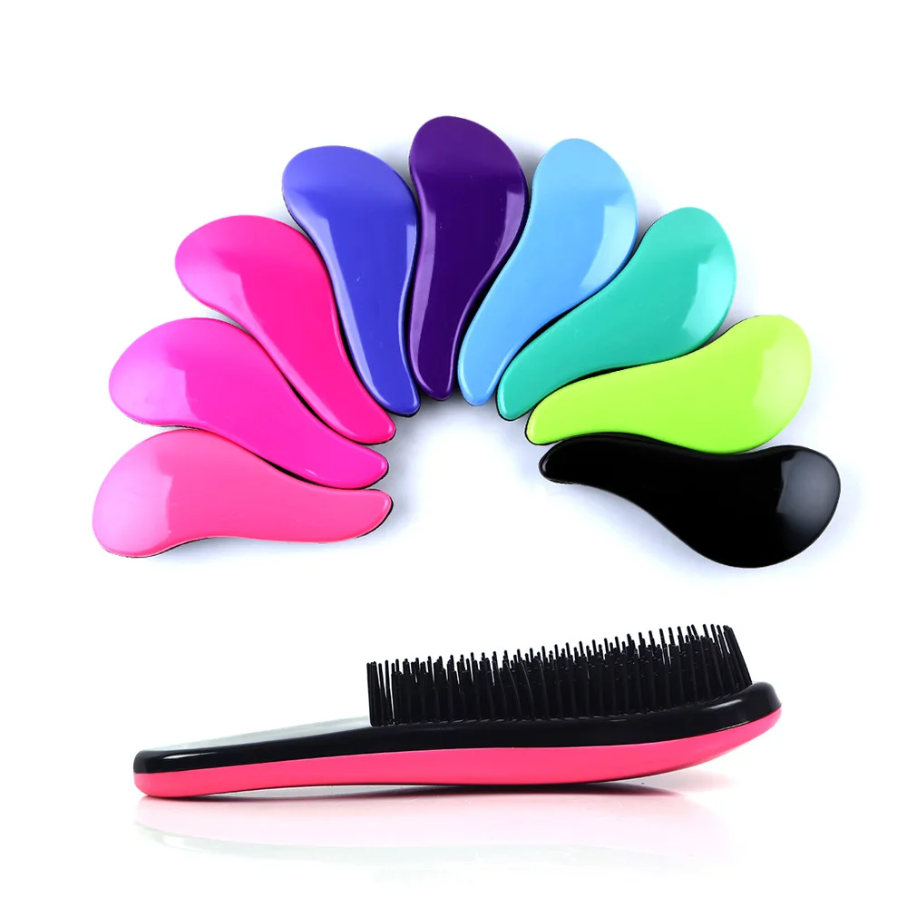 Lalasis custom logo professional abs anti-static flexible hair brush detangle brush for hair