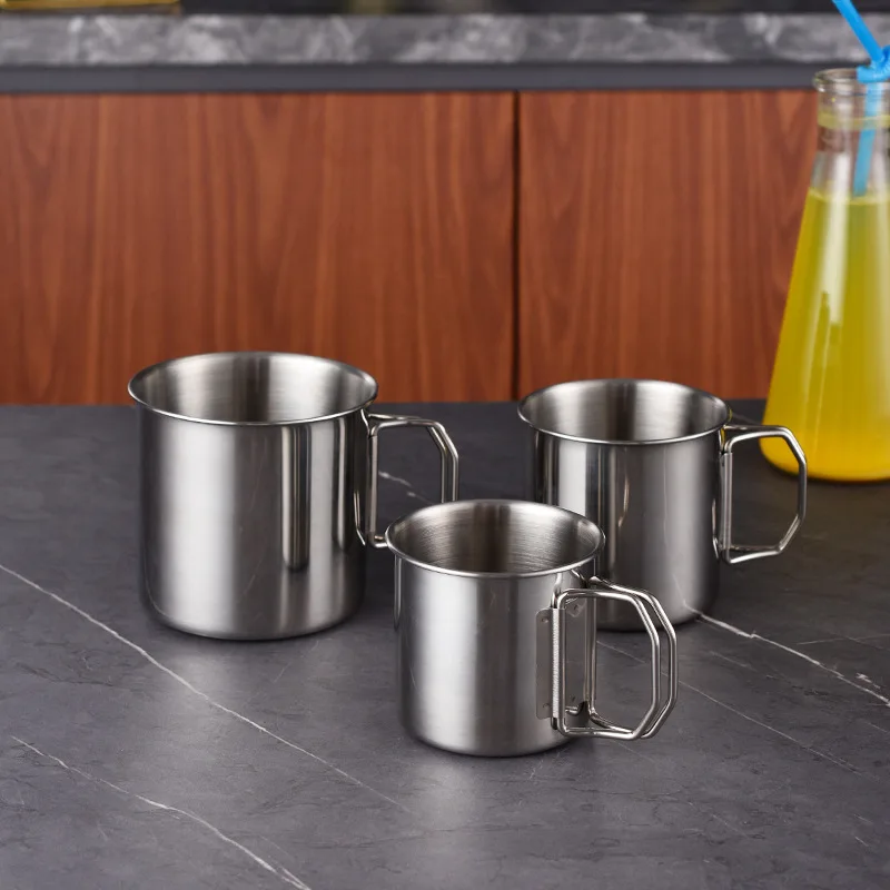 304 stainless steel Camping Mug Custom Mountaineering Mug Cup Outdoor Folding Mug camping sports tambler