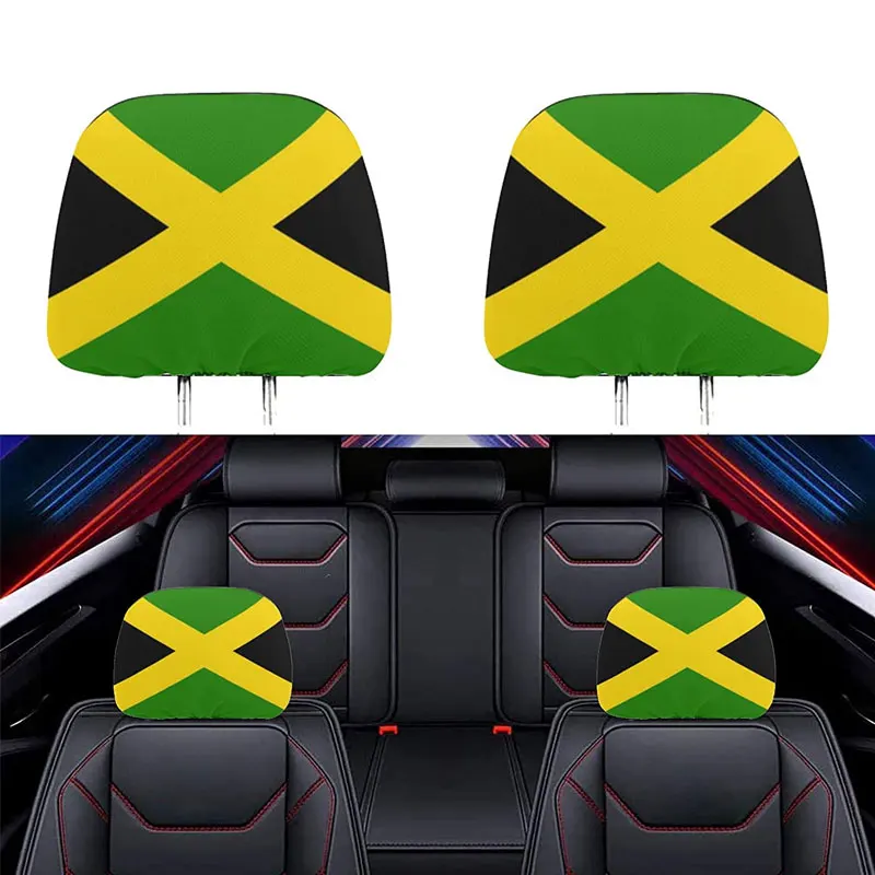 2023 High Quality Decorative Advertising Spandex Puerto Rico America Car Custom Headrest Covers Flag Car Seat Flag