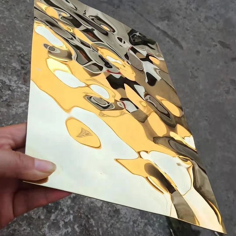 Hot sell water ripple stainless steel sheet 4x8 304 Decor 3D Design color Water Ripple plate