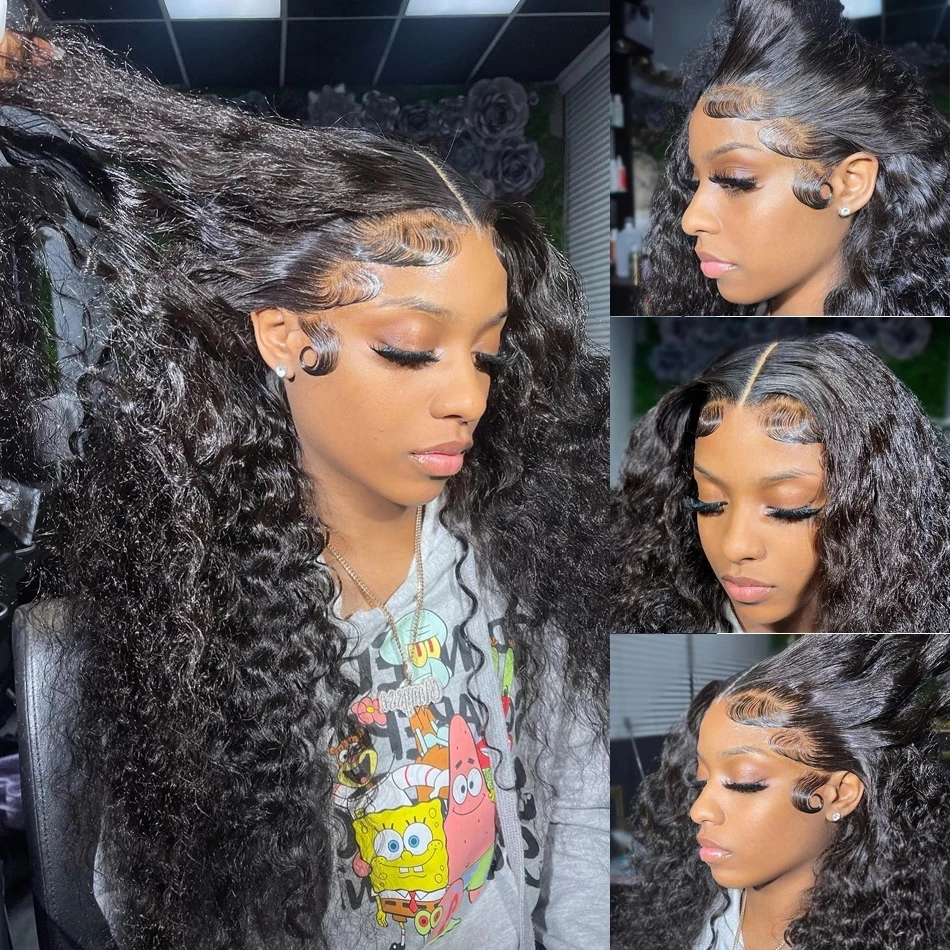 Оптовая продажа парик из натуральных человеческих волос с глубокой волной 40 дюймов китайских оптом лучший на сетке плотностью 200-300