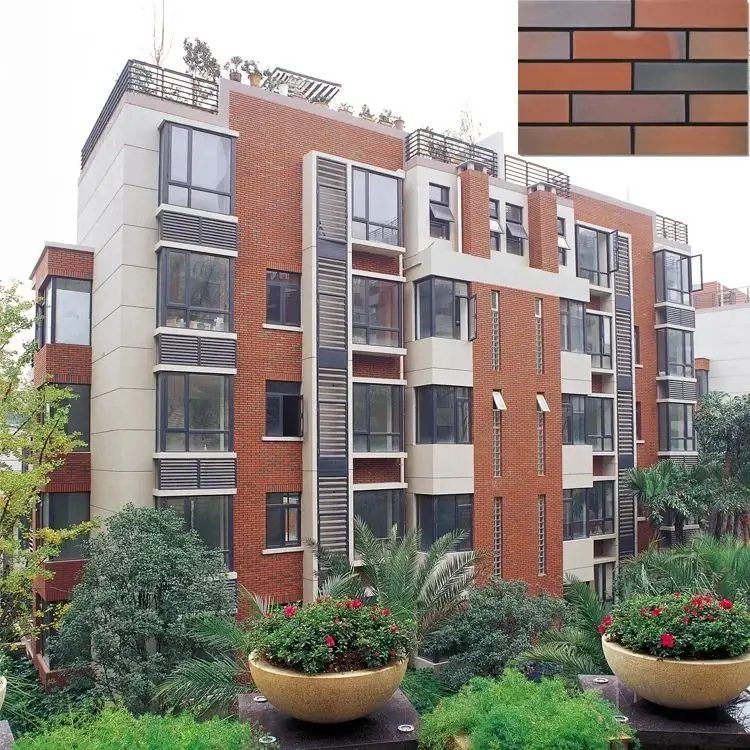 decorative wall facing clay brick block tiles heat resistant ceramic tile for building materials