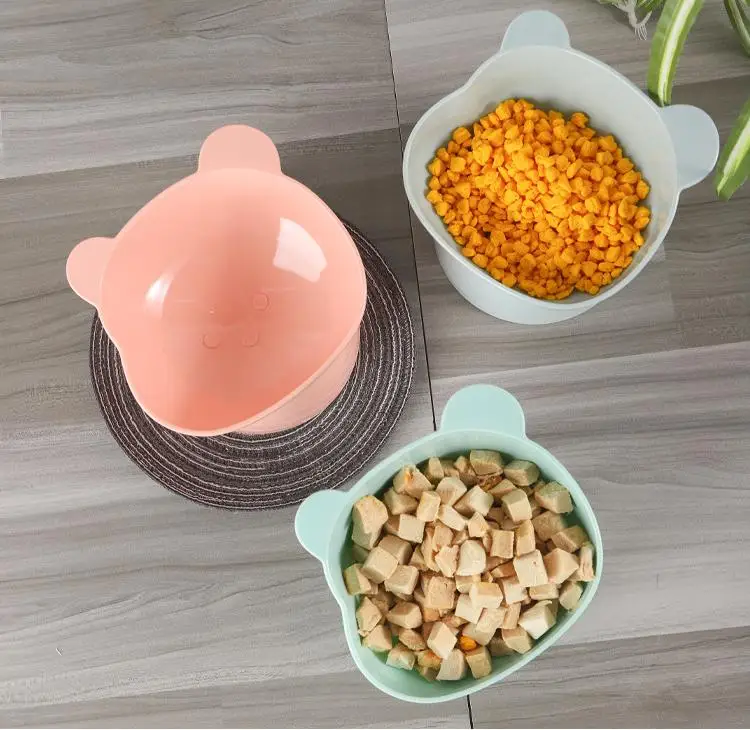 Classic Design Pet Bowl Non Spill Pet Bowls For Cats Luxury Round Plastic Pet Dog Bowls