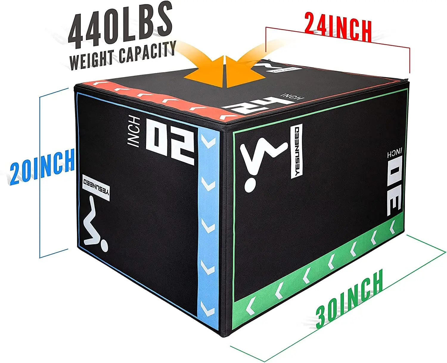 Fitness 3 in 1 foam plyo plyometric jumping box soft custom logo