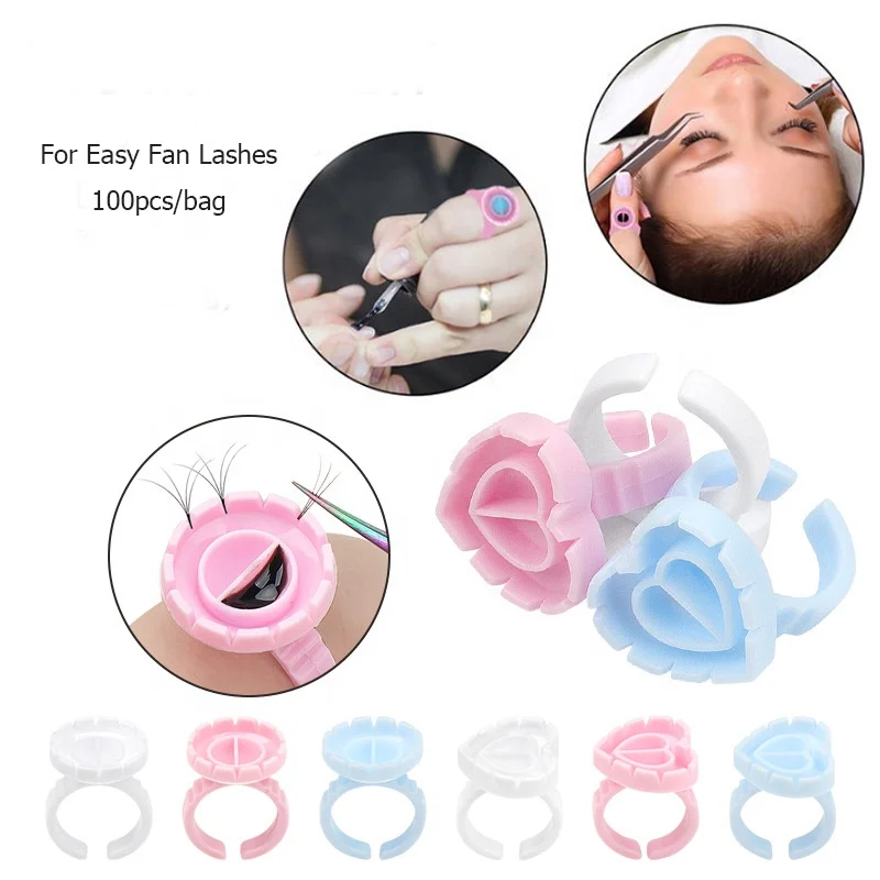 Plastic Glue Ring Various Size and Styles Lash Glue Ring Custom Package Glue Ring Wholesale Cheap White DHL Bag Western Fedex