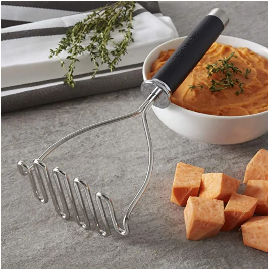 Heavy Duty Kitchen Tool Potato Masher Stainless Steel Potato Ricer for Avocado, Egg, Banana