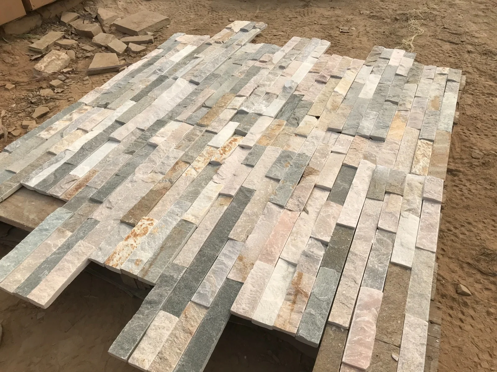 White Quartzite  Mushroom Tile  Ledgestone Stone For Exterior Wall Panels Cladding