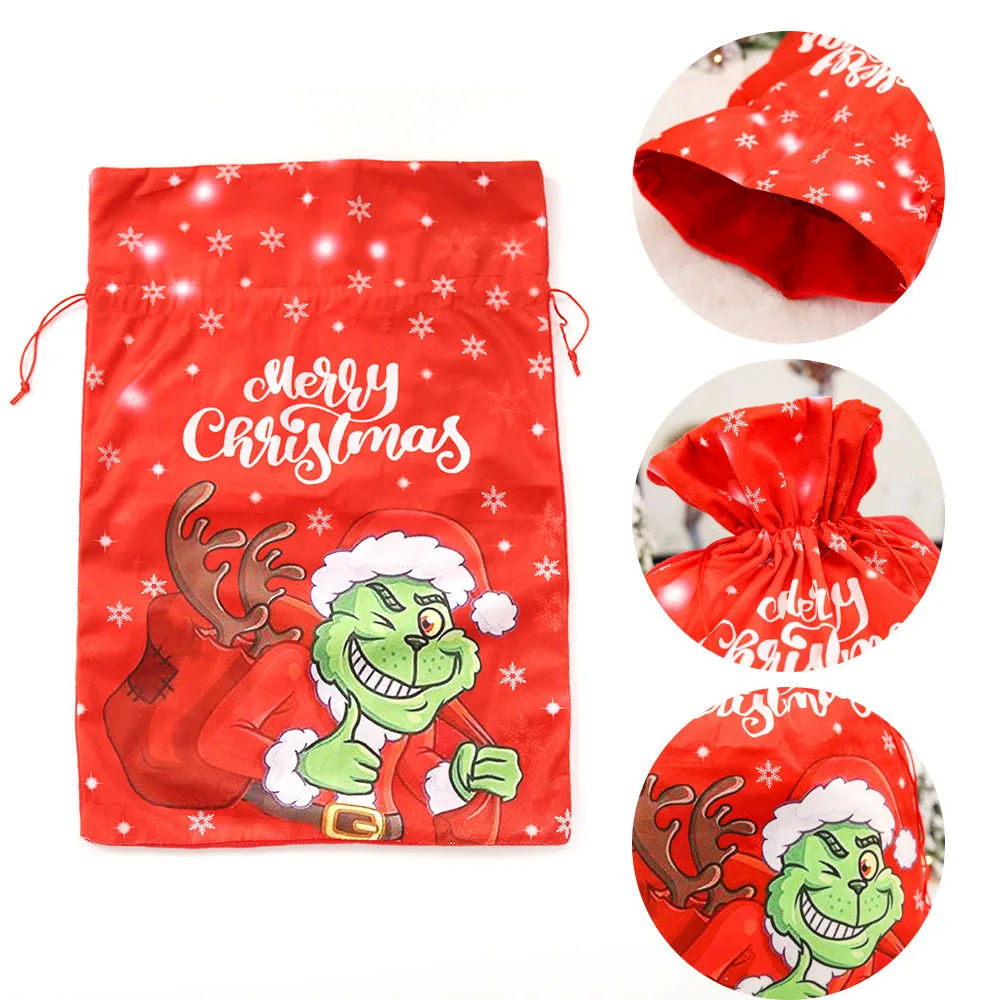 Hot selling Christmas gift bags Grinch bag ornaments Christmas tree hanging ornaments wholesale