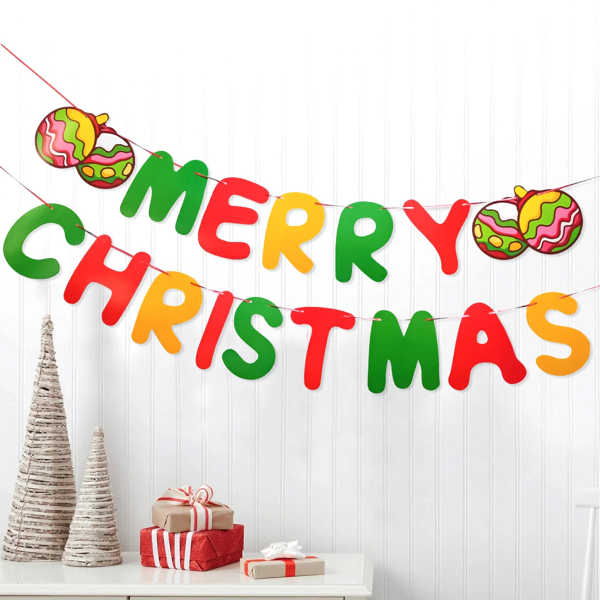 Wholesale Christmas Festival Banners Pull Hang Flags For Christmas Holiday Party Decorations Banners