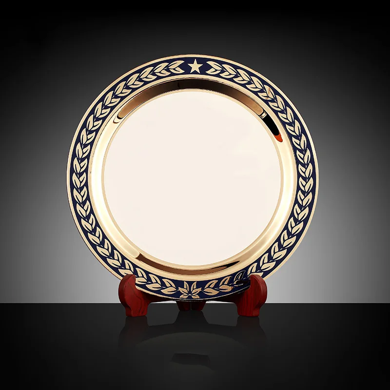 Factory custom LOGO gold and silver Commemorative plates printed blank medal plates for trophies