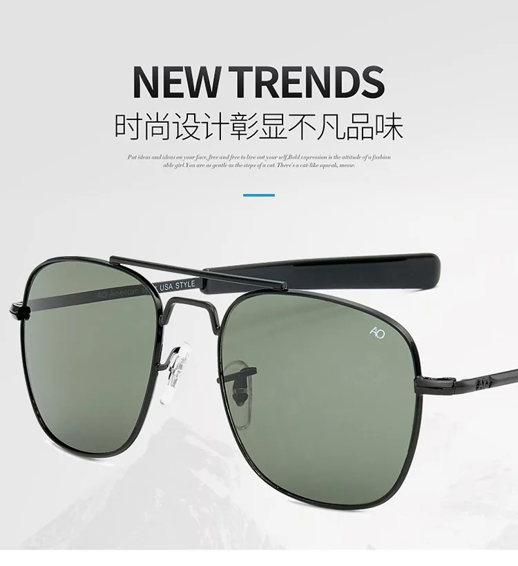 NEW AO Pilot 54mm Sunglasses Classic Popular Glass AO Sunglasses  For Driving Personalized Trends AO Sunglasses