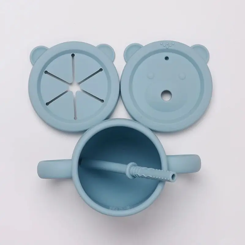 Силиконовая чашка для детей, 3 крышки