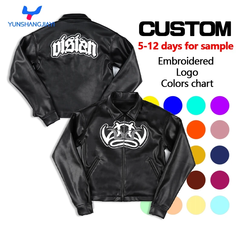 YSJY Wholesale high quality embroidered dgt print winter jacket man windproof leather jacket men