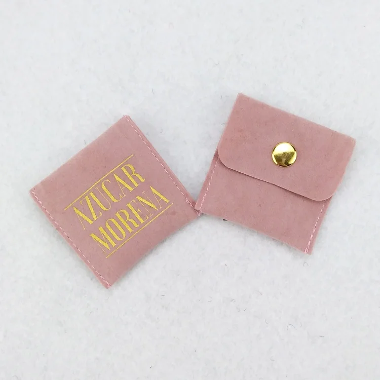 Custom velvet jewelry pouch and  suede envelope gift bags jewelry with gold button